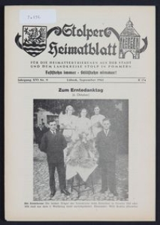 Stolper Heimatblatt für die Heimatvertriebenen aus der Stadt und dem Landkreise Stolp in Pommern Nr. 9/1963