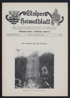 Stolper Heimatblatt für die Heimatvertriebenen aus der Stadt und dem Landkreise Stolp in Pommern Nr. 11/1963