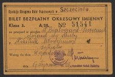 Bilet bezpłatny okresowy imienny