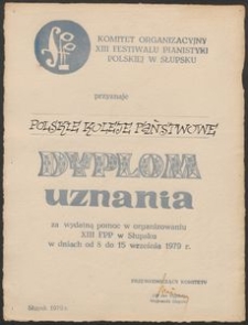 Dyplom Uznania [Polskie Koleje Państwowe]