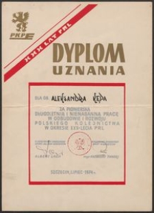 Dyplom Uznania [Kępa, Aleksander]