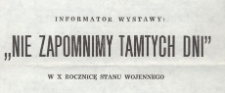 "Nie zapomnimy tamtych dni" w X Rocznicę Stanu Wojennego