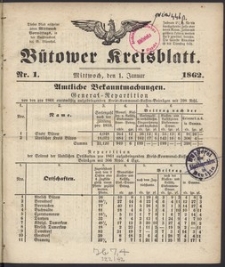 Bütower Kreisblatt 1862