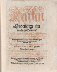 Kercken Ordeninge im Lande tho Pamern