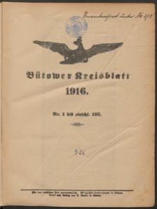 B&uuml;tower Kreisblatt 1916
