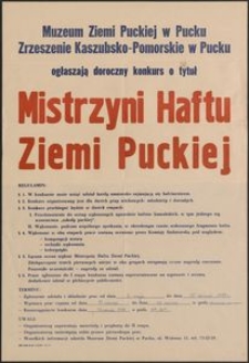 [Plakat] : Mistrzyni Haftu Ziemi Puckiej