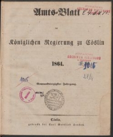 Amts-Blatt der K&ouml;niglichen Regierung zu C&ouml;slin 1864