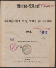 Amts-Blatt der Königlichen Regierung zu Cöslin 1864