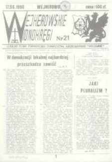 Wejherowskie Widnokręgi Lokalne Pismo Pomorskiego Towarzystwa Samorządowego "Solidarni", 1990, czerwiec, Nr 21