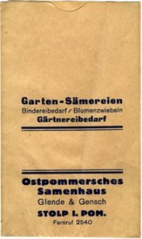 Ostpommersches Samenhaus Glende & Gensch