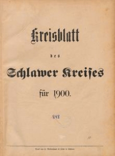 Kreisblatt des Schlawer Kreises 1900