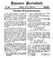 Kreisblatt des B&uuml;tower Kreises 1849 nr 6