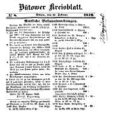 Kreisblatt des Bütower Kreises 1849 nr 8