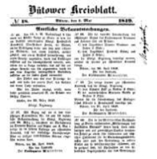 Kreisblatt des B&uuml;tower Kreises 1849 nr 18