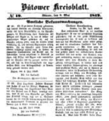 Kreisblatt des Bütower Kreises 1849 nr 19