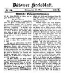 Kreisblatt des Bütower Kreises 1849 nr 21