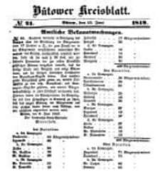 Kreisblatt des B&uuml;tower Kreises 1849 nr 24