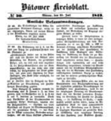 Kreisblatt des B&uuml;tower Kreises 1849 nr 30