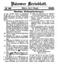 Kreisblatt des Bütower Kreises 1849 nr 32