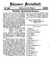 Kreisblatt des B&uuml;tower Kreises 1849 nr 33