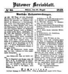 Kreisblatt des Bütower Kreises 1849 nr 35