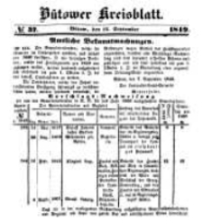 Kreisblatt des Bütower Kreises 1849 nr 37