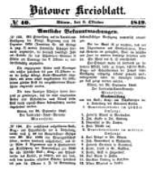 Kreisblatt des B&uuml;tower Kreises 1849 nr 40