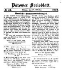 Kreisblatt des B&uuml;tower Kreises 1849 nr 42