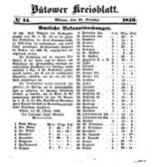 Kreisblatt des B&uuml;tower Kreises 1849 nr 44