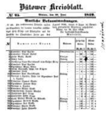 Kreisblatt des B&uuml;tower Kreises 1849 nr 25
