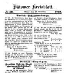 Kreisblatt des Bütower Kreises 1849 nr 50