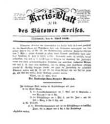 Kreisblatt des Bütower Kreises 1850 nr 14