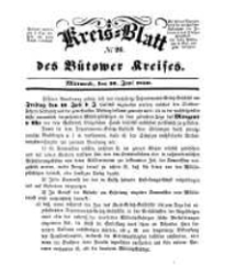 Kreisblatt des Bütower Kreises 1850 nr 26