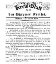 Kreisblatt des B&uuml;tower Kreises 1850 nr 32