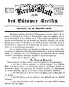 Kreisblatt des B&uuml;tower Kreises 1850 nr 38