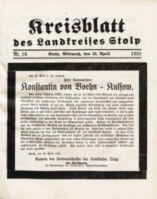 Kreisblatt des Landkreises Stolp nr 16