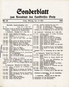 Sonderblatt zum Kreisblatt des Landkreises Stolp nr 20