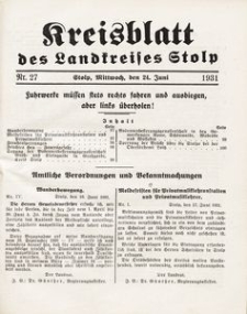 Kreisblatt des Landkreises Stolp nr 27