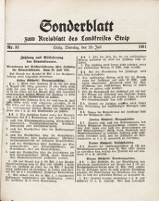 Sonderblatt zum Kreisblatt des Landkreises Stolp nr 32