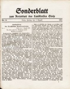 Sonderblat zum Kreisblatt des Landkreises Stolp nr 35