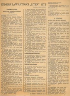 Indeks zawartości &bdquo;Liter" 1972