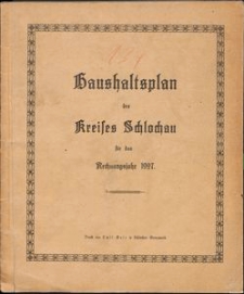 Haushaltsplan des Kreises Schlochau für das Rechnungsjahr 1927