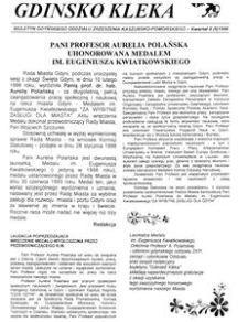 Gdinskô Klëka : biuletyn Gdyńskiego Oddziału Zrzeszenia Kaszubsko-Pomorskiego Kwartał II Nr (6) 1998