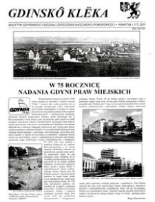 Gdinskô Klëka : biuletyn Gdyńskiego Oddziału Zrzeszenia Kaszubsko-Pomorskiego Kwartał I Nr (17) 2001