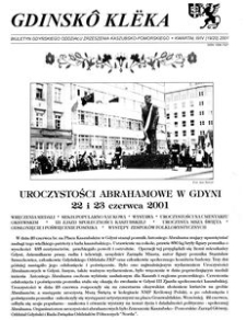 Gdinsk&ocirc; Kl&euml;ka : biuletyn Gdyńskiego Oddziału Zrzeszenia Kaszubsko-Pomorskiego Kwartał III Nr (18) 2001