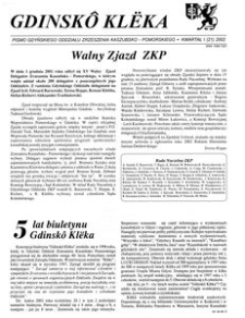 Gdinskô Klëka : biuletyn Gdyńskiego Oddziału Zrzeszenia Kaszubsko-Pomorskiego Kwartał I Nr (21) 2002
