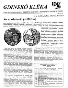 Gdinsk&ocirc; Kl&euml;ka : biuletyn Gdyńskiego Oddziału Zrzeszenia Kaszubsko-Pomorskiego Kwartał III Nr (27) 2003