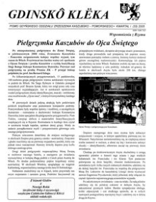 Gdinsk&ocirc; Kl&euml;ka : biuletyn Gdyńskiego Oddziału Zrzeszenia Kaszubsko-Pomorskiego Kwartał I Nr (33) 2005