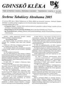 Gdinsk&ocirc; Kl&euml;ka : biuletyn Gdyńskiego Oddziału Zrzeszenia Kaszubsko-Pomorskiego Kwartał III Nr (35) 2005