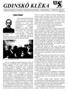 Gdinsk&ocirc; Kl&euml;ka : pismo Gdyńskiego Oddziału Zrzeszenia Kaszubsko-Pomorskiego Kwartał II Nr2 (56) 2010
